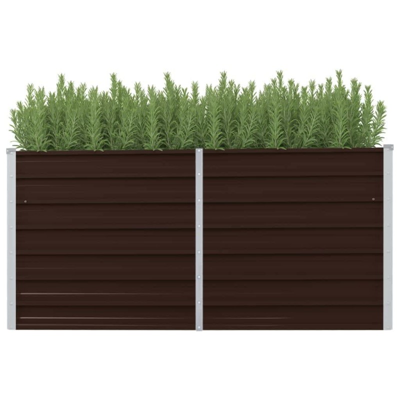 Canteiro elevado de jardim aço galvanizado 160x40x77cm castanho-Vasos e floreiras-Home Retail