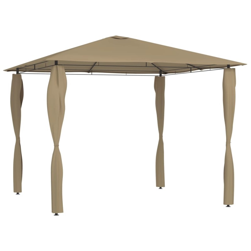 Gazebo 3x3x2,6 m com capas postes 160 g/m² cinza-acastanhado-Toldos e gazebos-Home Retail