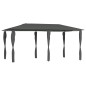 Gazebo 2,98x5,3x2,59 m com capas para postes 160 g/m² antracite