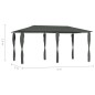 Gazebo 2,98x5,3x2,59 m com capas para postes 160 g/m² antracite