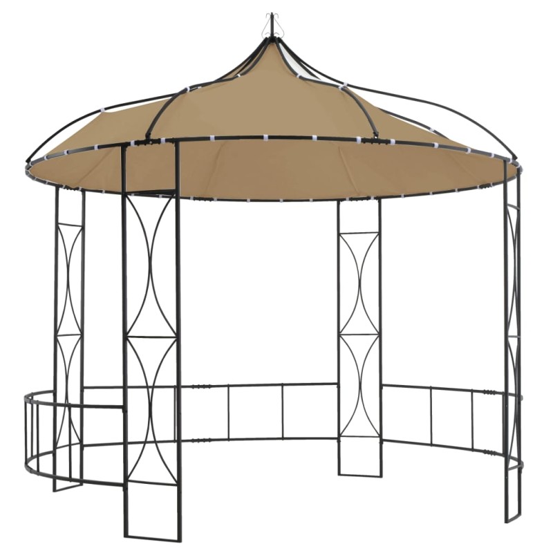 Gazebo redondo 300x290 cm cinzento-acastanhado-Toldos e gazebos-Home Retail