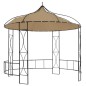 Gazebo redondo 300x290 cm cinzento-acastanhado