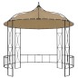 Gazebo redondo 300x290 cm cinzento-acastanhado