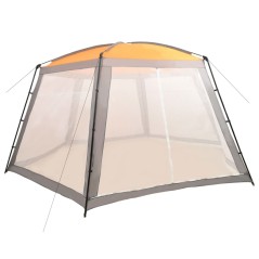 Tenda para piscina 660x580x250 cm tecido cinzento