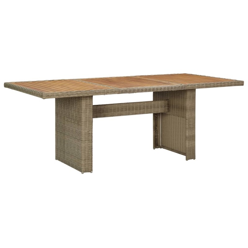 Mesa de jantar jardim 200x100x74 cm vime PE castanho-Mesas de jardim-Home Retail