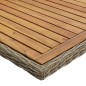 Mesa de jantar jardim 200x100x74 cm vime PE castanho