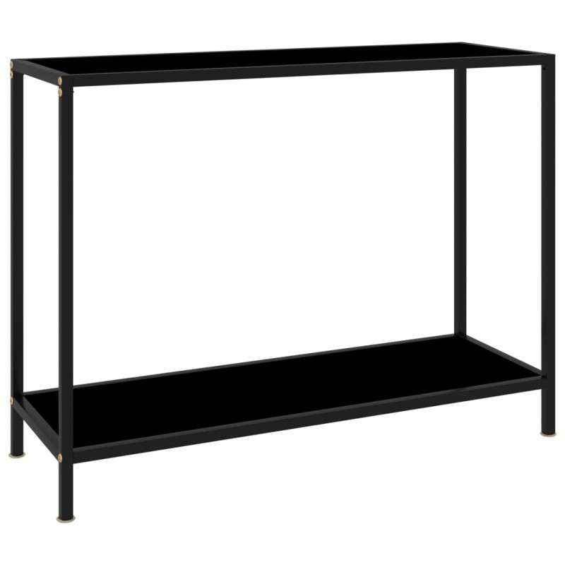 Mesa consola 100x35x75 cm vidro temperado preto-Mesas de apoio-Home Retail