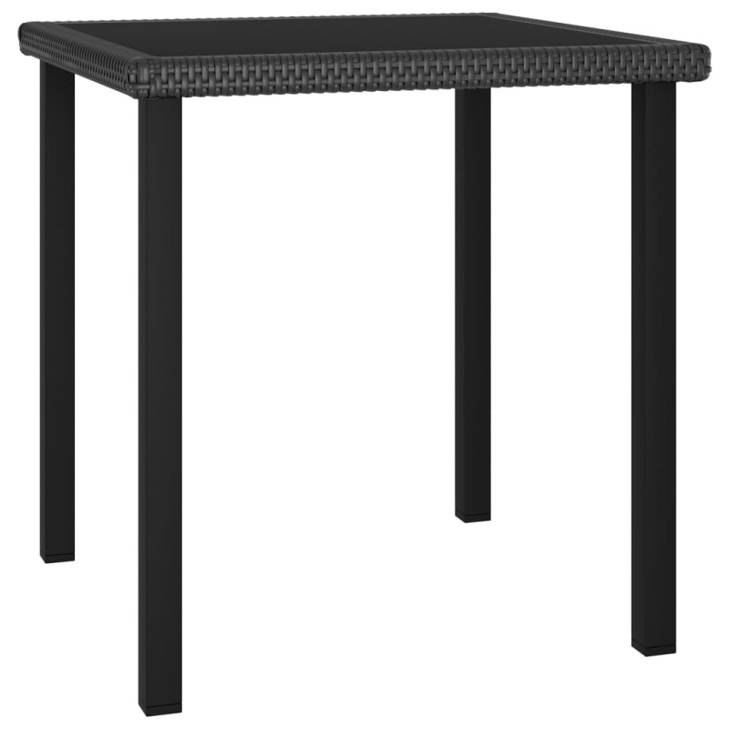 Mesa de jantar jardim 70x70x73 cm vime PE preto-Mesas de jardim-Home Retail