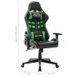 Cadeira de gaming couro artificial preto e verde