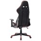 Cadeira gaming c/ apoio de pés couro artificial preto/vermelho