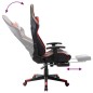 Cadeira gaming c/ apoio de pés couro artificial preto/vermelho