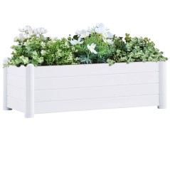 Canteiro elevado para jardim PP 100x43x35 cm branco