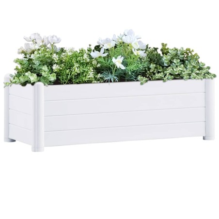 Canteiro elevado para jardim PP 100x43x35 cm branco