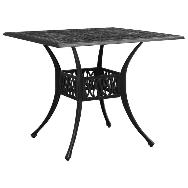 Mesa de jardim 90x90x73 cm alumínio fundido preto-Mesas de jardim-Home Retail