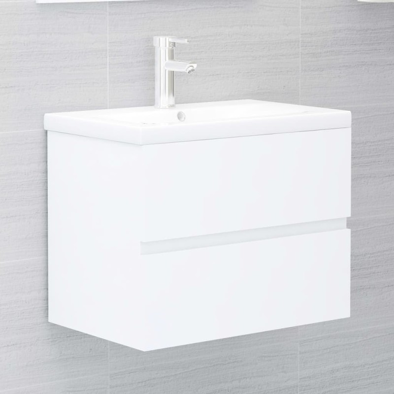 Armário de lavatório 60x38,5x45 cm derivados de madeira branco-Conjuntos de móveis para casa de banho-Home Retail