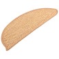 Tapetes escada adesivos aspeto sisal 15 pcs 56x17x3 cm laranja