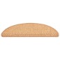 Tapetes escada adesivos aspeto sisal 15 pcs 56x17x3 cm laranja