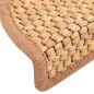 Tapetes escada adesivos aspeto sisal 15 pcs 56x17x3 cm laranja