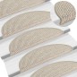 Tapetes escada adesivos aspeto sisal 15pcs 56x17x3 cinza-acast.