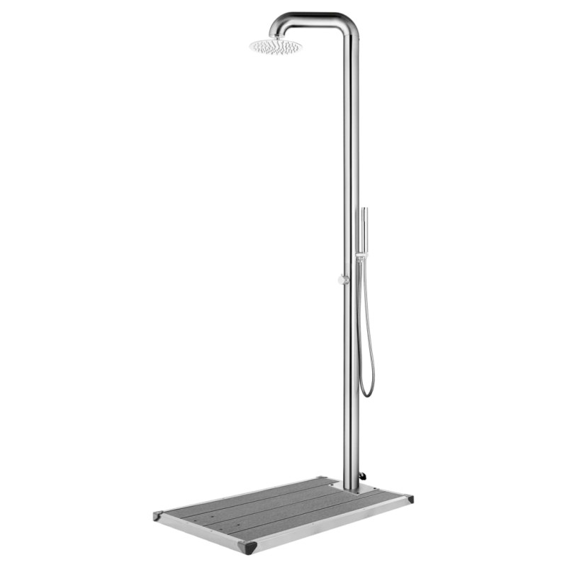 Chuveiro de jardim c/ base cinzenta 230 cm aço inoxidável-Acessórios para piscinas e spa-Home Retail