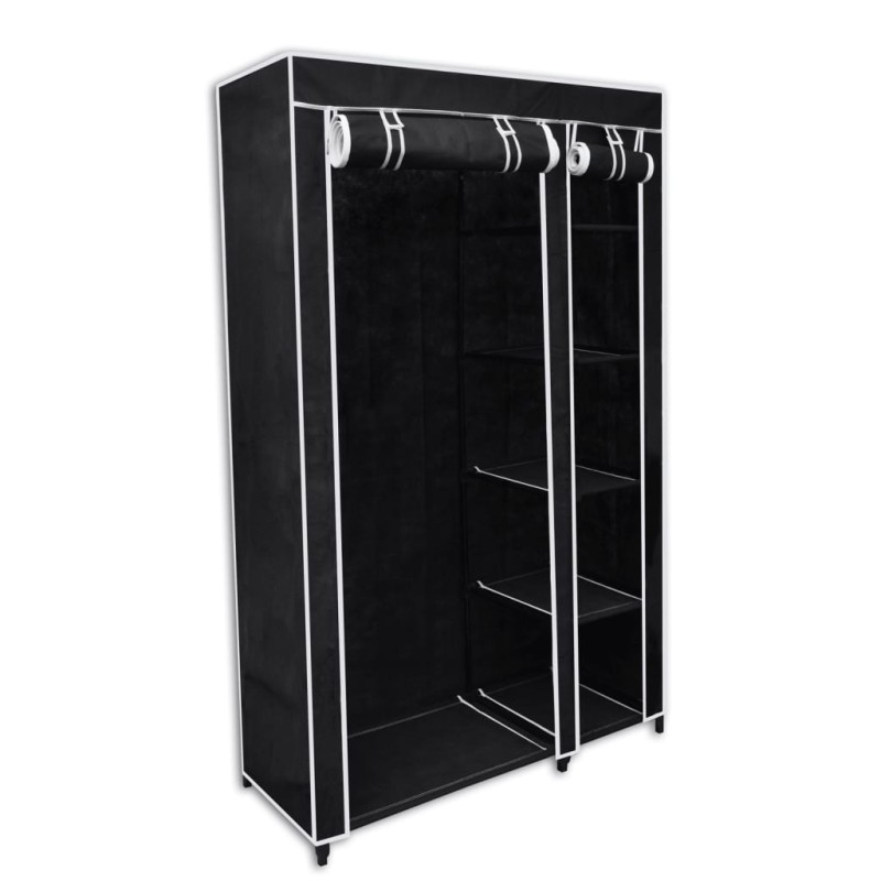 Roupeiro dobrável preto 110 x 45 x 175 cm-Guarda-roupas-Home Retail