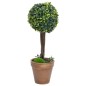 Plantas bolas de buxo artificiais c/ vasos 2 pcs 56 cm verde