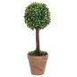 Plantas bolas de buxo artificiais c/ vasos 2 pcs 56 cm verde