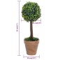 Plantas bolas de buxo artificiais c/ vasos 2 pcs 33 cm verde