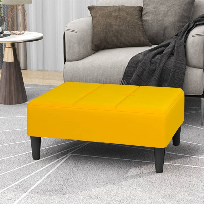 Apoio de pés 78x56x32 cm veludo amarelo-Pufes-Home Retail