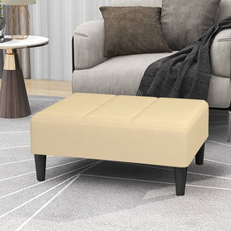 Apoio de pés 78x56x32 cm veludo cor creme-Pufes-Home Retail