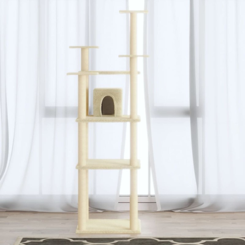 Árvore para gatos c/ postes arranhadores sisal 171 cm cor creme-Móveis para gatos-Home Retail