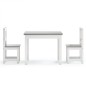 3 pcs conjunto mesa e cadeiras infantil MDF branco e cinzento