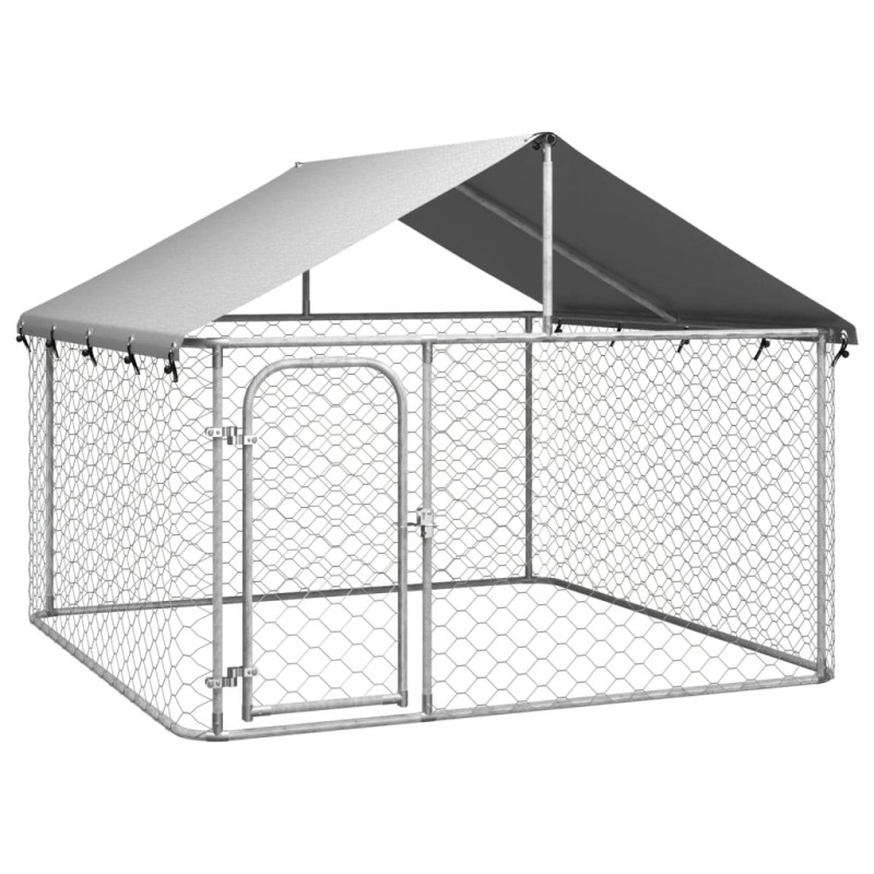 Canil de exterior com telhado 200x200x150 cm-Canis-Home Retail