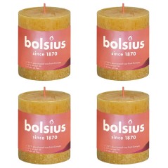 Bolsius Velas rústicas cilíndricas Shine 4 pcs 80x68 mm amarelo mel