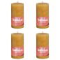 Bolsius Velas rústicas cilíndricas Shine 4 pcs 130x68 mm amarelo mel