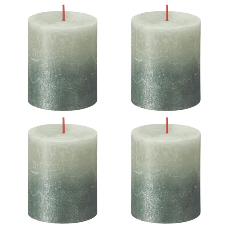 Bolsius Velas rústicas cilínd. Sunset 4pcs 80x68mm verde névoa/azul-Velas-Home Retail