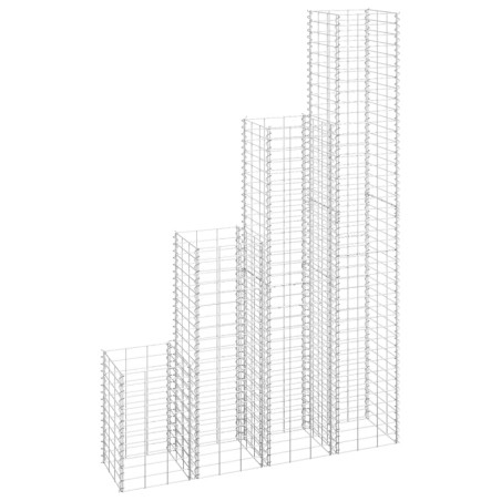 Canteiro/gabião elevado 4 pcs 30x30x50/100/150/200 cm ferro