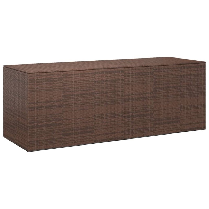 Caixa p/ almofadões de jardim 291x100,5x104 cm vime PE castanho-Baús para armazenamento exterior-Home Retail