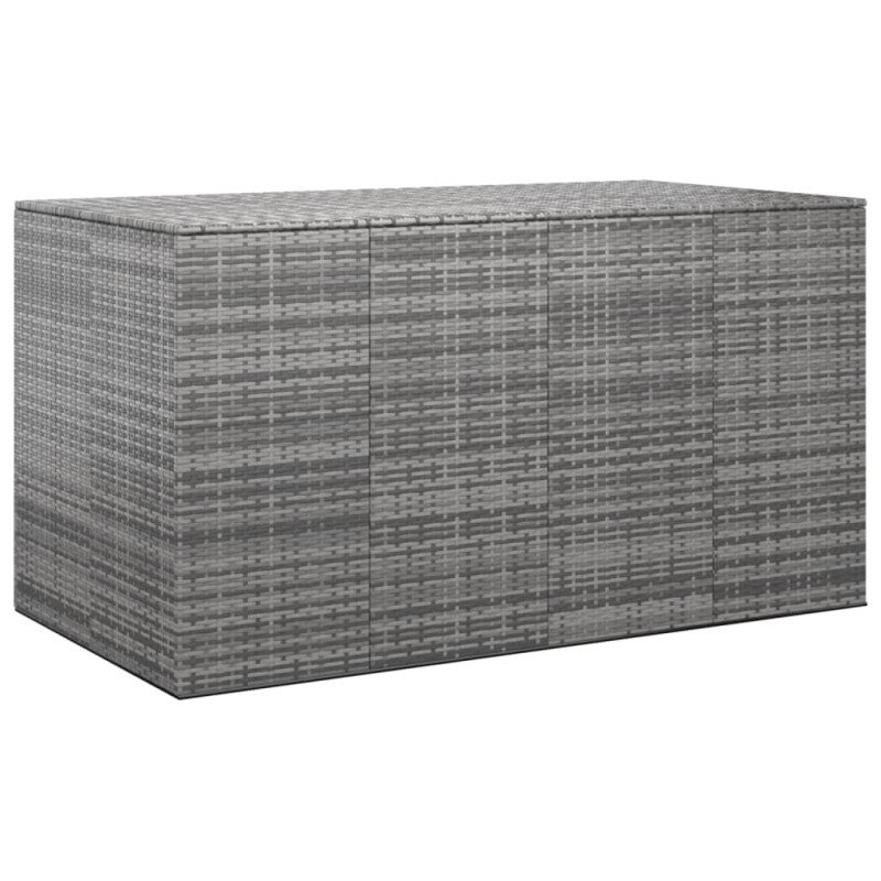 Caixa para almofadões de jardim 194x100x103 cm vime PE cinzento-Baús para armazenamento exterior-Home Retail