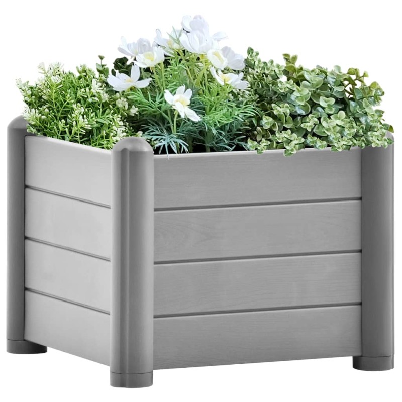 Canteiro elevado para jardim PP 43x43x35 cm cinzento pedra-Vasos e floreiras-Home Retail