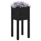 Vaso/floreira de jardim 31x31x70 cm pinho maciço preto