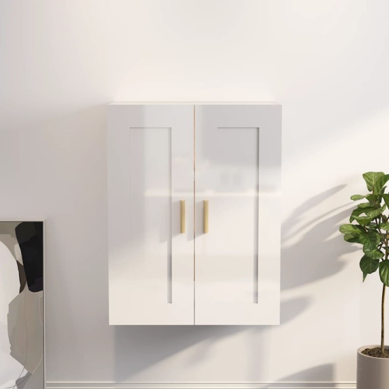 Armário parede 69,5x32,5x90 cm deriv. madeira branco brilhante-Prateleiras-Home Retail