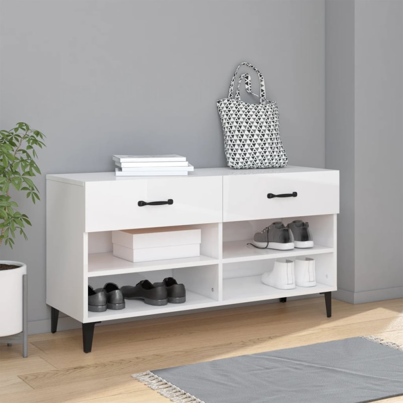 Sapateira 102x35x55 cm derivados de madeira branco brilhante-Sapateiras e organizadores-Home Retail