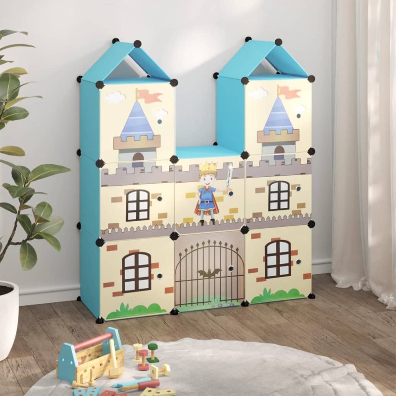 Armário de arrumação infantil com 8 cubos PP azul-Sapateiras e organizadores-Home Retail