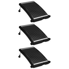 Painéis de aquecimento solar curvos p/ piscina 3 pcs 72,5x46 cm