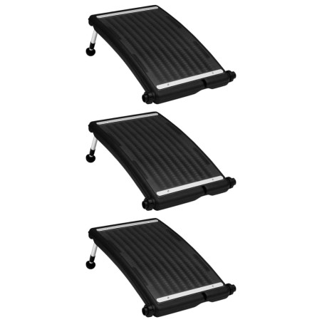 Painéis de aquecimento solar curvos p/ piscina 3 pcs 72,5x46 cm