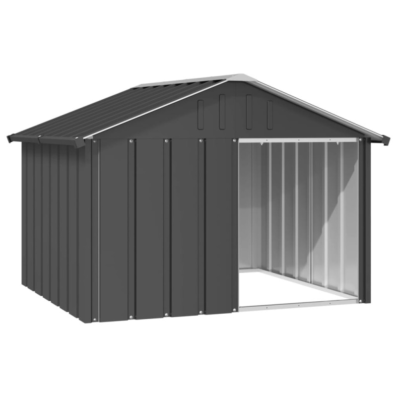 Casota para cães 116,5x103x81,5 cm aço galvanizado antracite-Casotas para cães-Home Retail