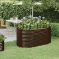 Canteiro elevado jardim 152x80x68cm aço revestido a pó castanho