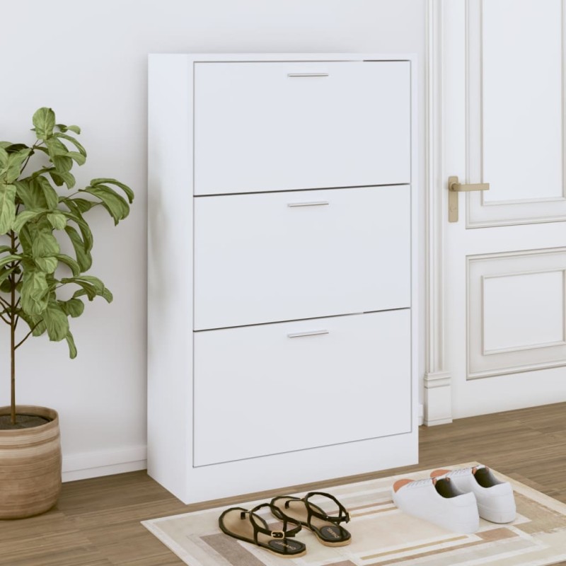 Sapateira 63x24x103 cm derivados de madeira branco-Sapateiras e organizadores-Home Retail