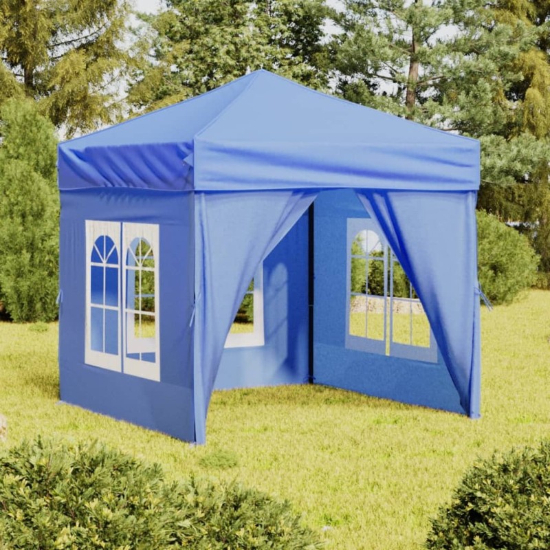 Tenda para festas dobrável com paredes laterais 2x2 m azul-Toldos e gazebos-Home Retail